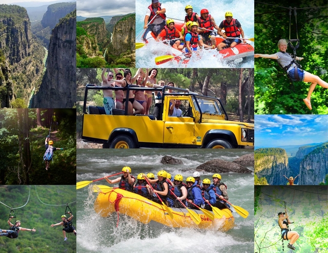 Büyük Zipline & Tazı Kanyonu & Jeep Safari & Rafting